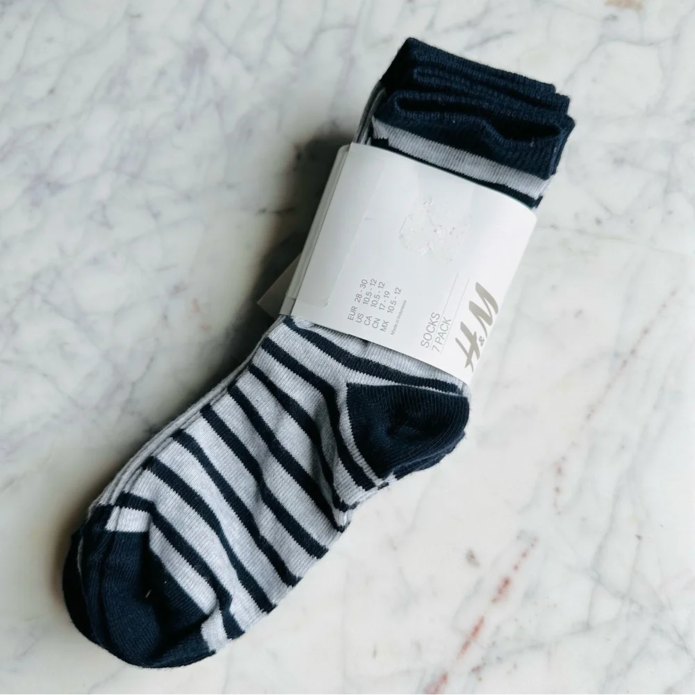 H&M kids cotton blend socks 7 pack